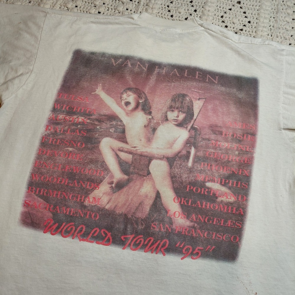 Vtg 1995 Van Halen Balance World Tour Band T Shirt XL Rare Flawed Single Stitch